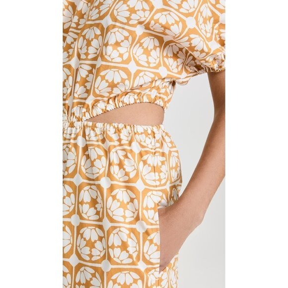 Rebecca Taylor Floral Wide Leg Poplin Jumpsuit in Lattice Fleur Honey Combo 0 - Picture 4 of 15